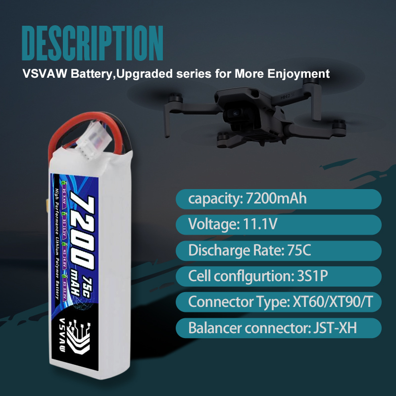 VSVAW 3S Lipo Battery 11.1V 72 – Drone Battery 3S Bewertung und Preis
