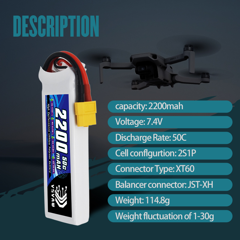 VSVAW 7.4V 2200mah 2S Drone Li – Drone Battery Plate Bewertung und Preis