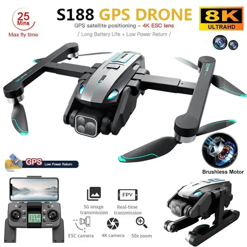 S188 Professional 8K GPS Drone – Drone Battery Li-Ion Bewertung und Preis