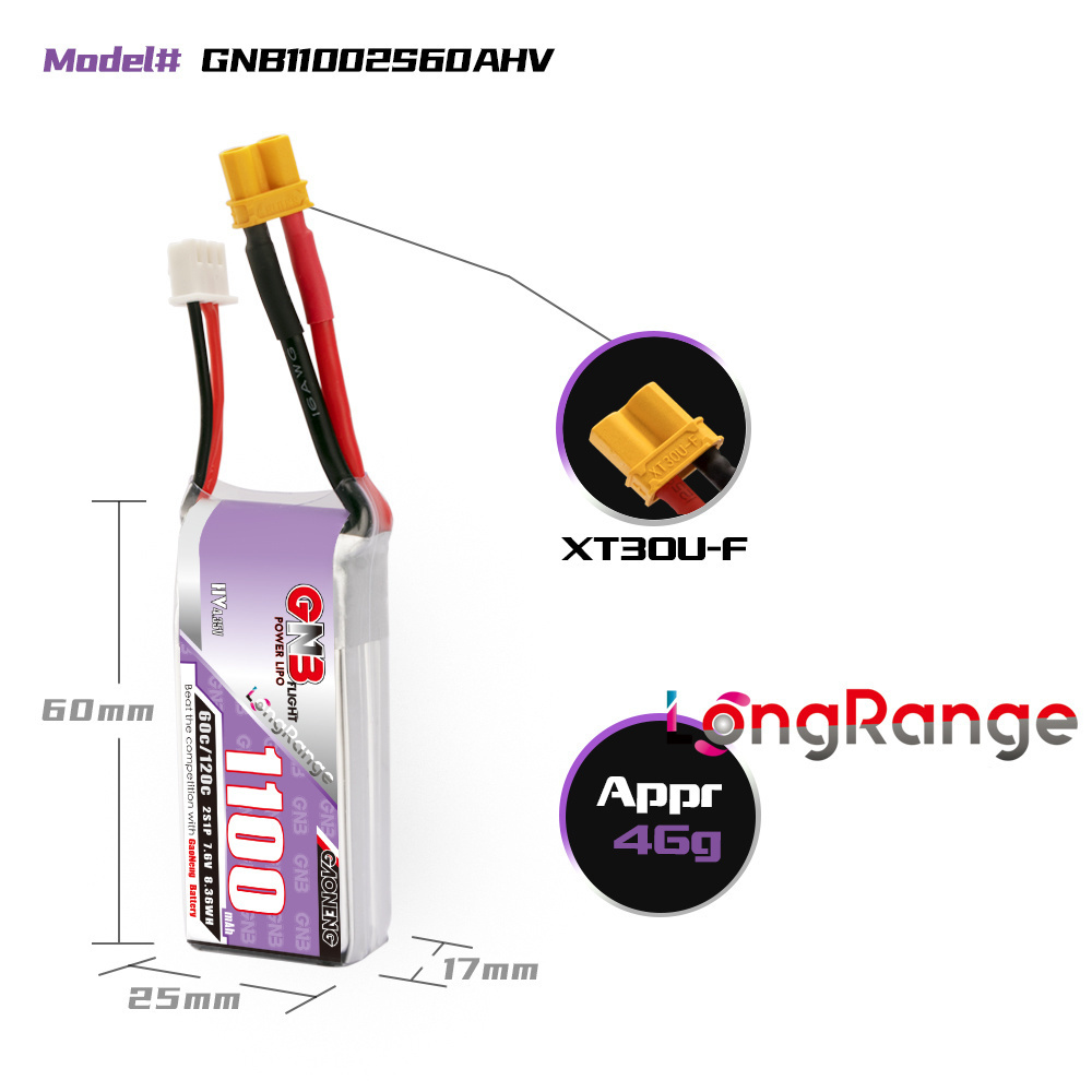 GNB 1100mAh 2S 3S 4S 6S 60C/12 – Drone Battery 3S Bewertung und Preis