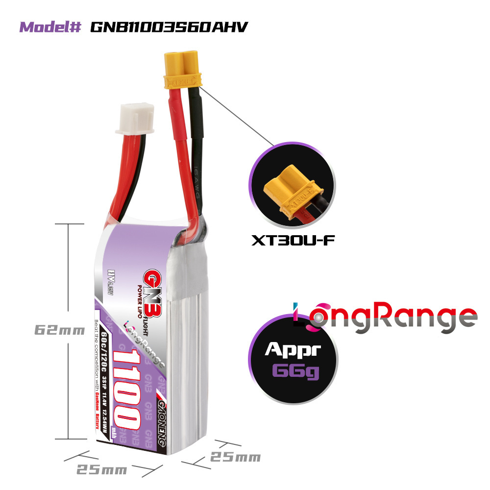 GNB 1100mAh 2S 3S 4S 6S 60C/12 – Drone Battery 3S Bewertung und Preis